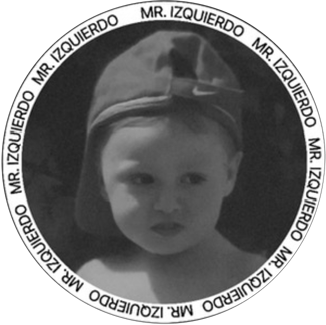 Sello de Mr_Izquierdo con el retrato de Alex Izquierdo